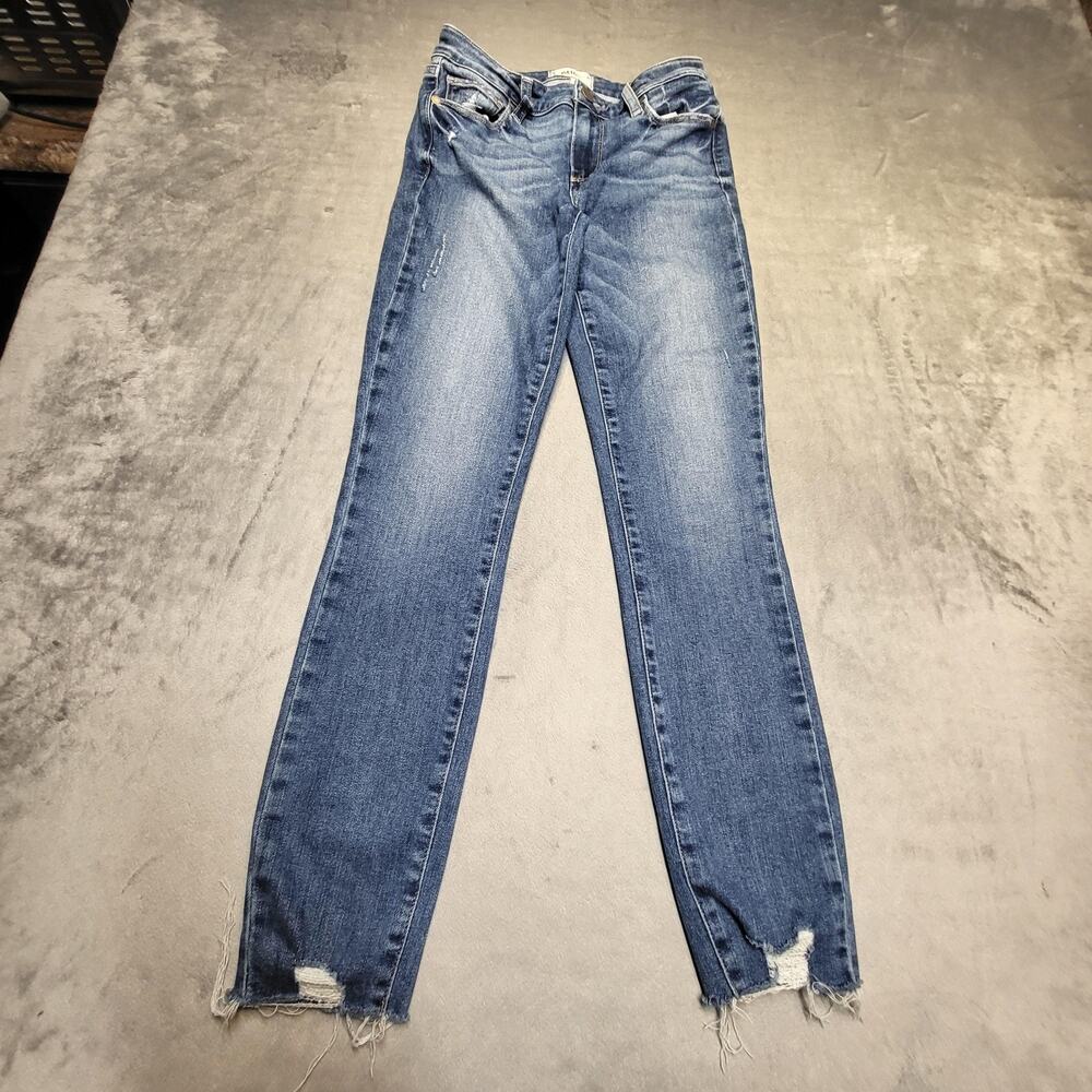 Paige Jeans Womens 24‎ Ankle Verdugo Slim Distressed Blue Medium Wash Stretch